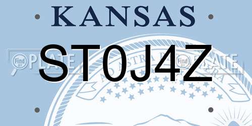 ST0J4Z Kansas License Plate