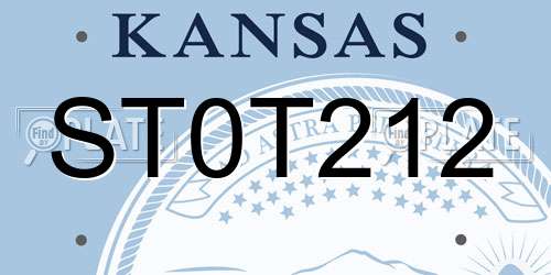 ST0T212 Kansas License Plate