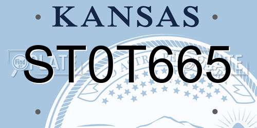 ST0T665 Kansas License Plate