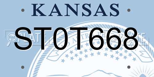 ST0T668 Kansas License Plate
