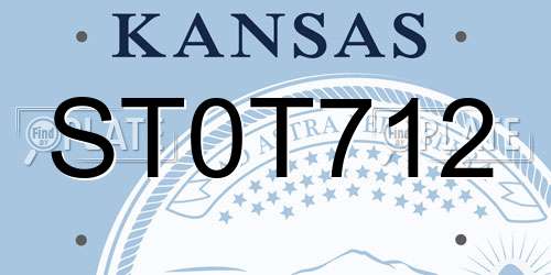 ST0T712 Kansas License Plate