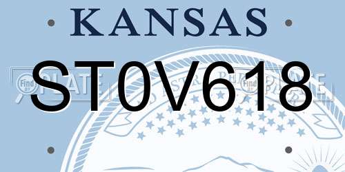 ST0V618 Kansas License Plate