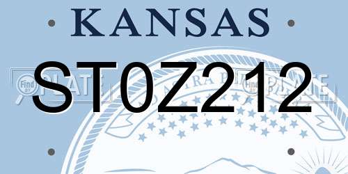 ST0Z212 Kansas License Plate
