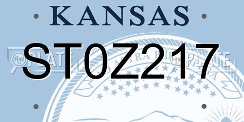 ST0Z217 Kansas License Plate
