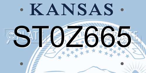 ST0Z665 Kansas License Plate
