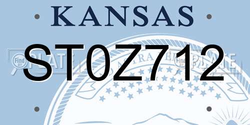 ST0Z712 Kansas License Plate