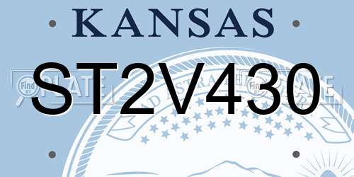 ST2V430 Kansas License Plate