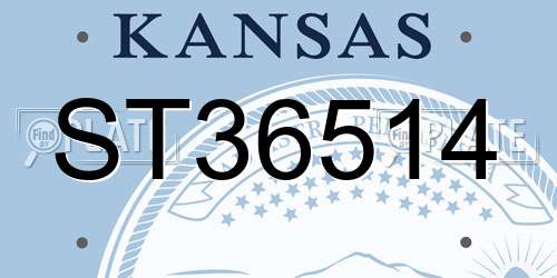 ST36514 Kansas License Plate