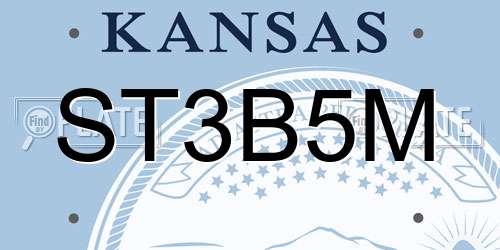 ST3B5M Kansas License Plate
