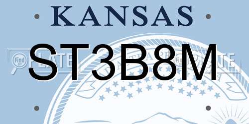 ST3B8M Kansas License Plate