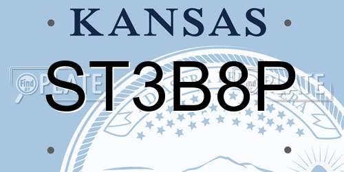 ST3B8P Kansas License Plate
