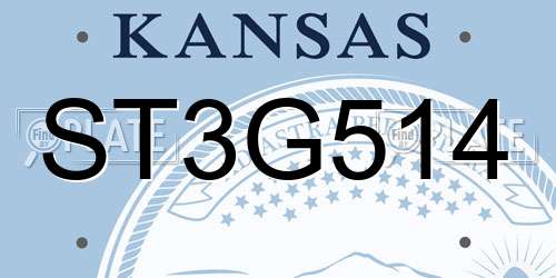 ST3G514 Kansas License Plate