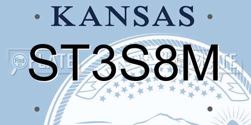 ST3S8M Kansas License Plate