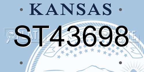 ST43698 Kansas License Plate