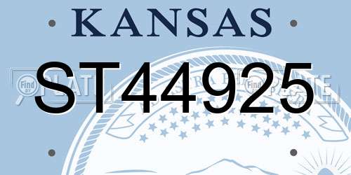 ST44925 Kansas License Plate