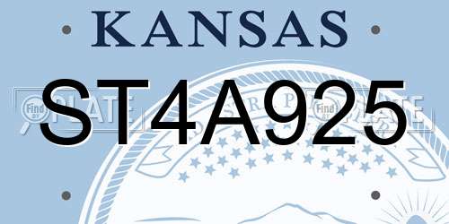 ST4A925 Kansas License Plate