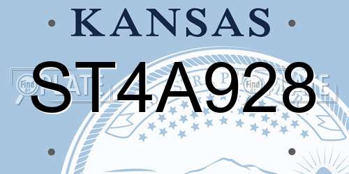 ST4A928 Kansas License Plate