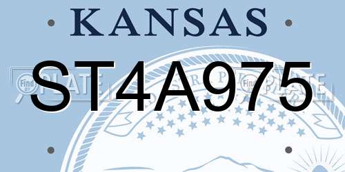 ST4A975 Kansas License Plate