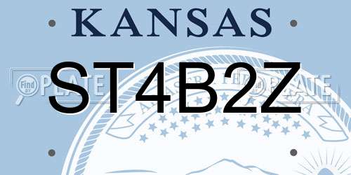 ST4B2Z Kansas License Plate