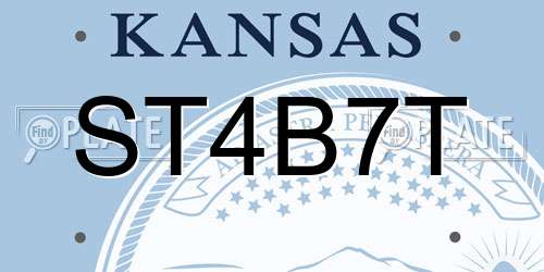 ST4B7T Kansas License Plate