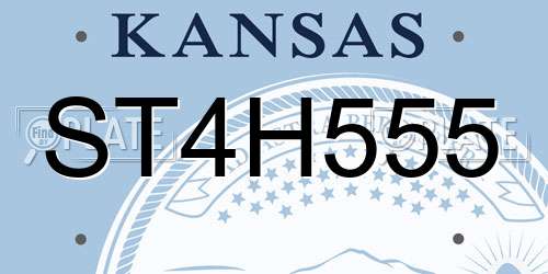 ST4H555 Kansas License Plate