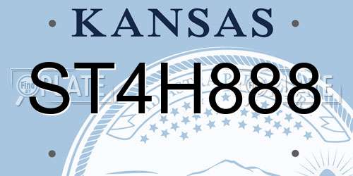 ST4H888 Kansas License Plate