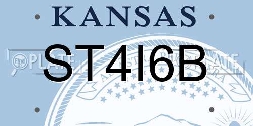 ST4I6B Kansas License Plate