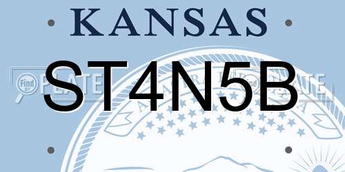 ST4N5B Kansas License Plate