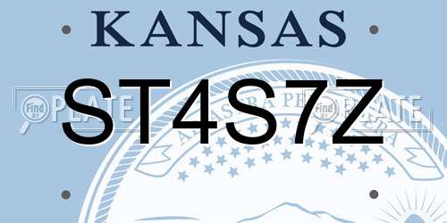 ST4S7Z Kansas License Plate