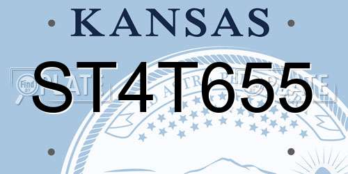 ST4T655 Kansas License Plate
