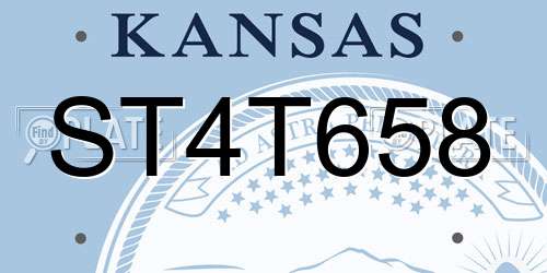 ST4T658 Kansas License Plate