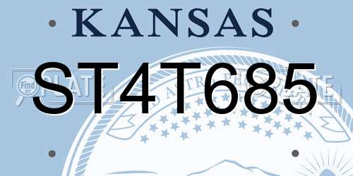 ST4T685 Kansas License Plate