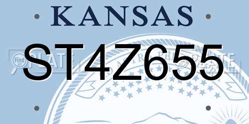 ST4Z655 Kansas License Plate