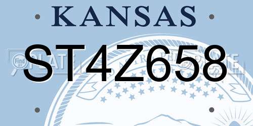 ST4Z658 Kansas License Plate