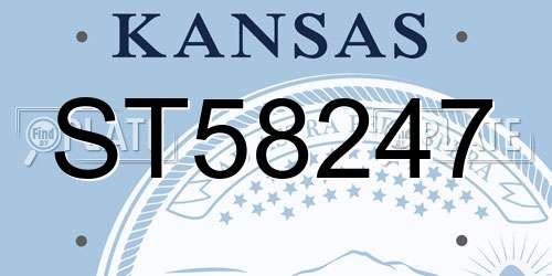 ST58247 Kansas License Plate