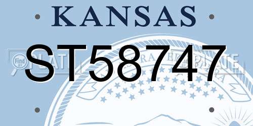 ST58747 Kansas License Plate