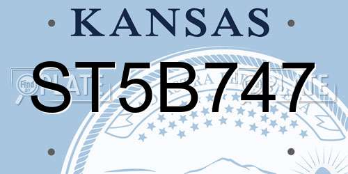 ST5B747 Kansas License Plate