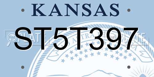 ST5T397 Kansas License Plate