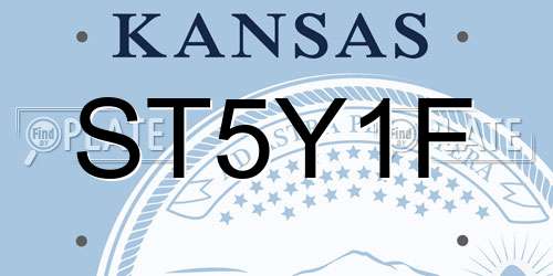 ST5Y1F Kansas License Plate
