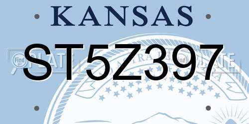 ST5Z397 Kansas License Plate