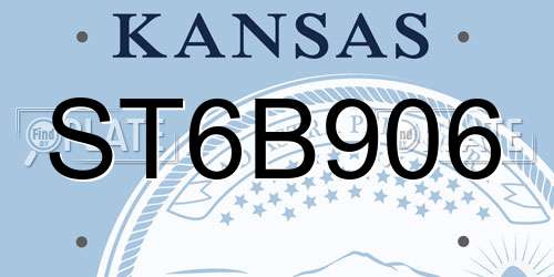 ST6B906 Kansas License Plate