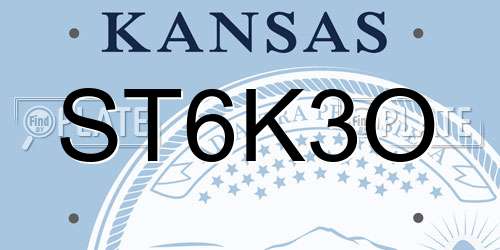 ST6K3O Kansas License Plate