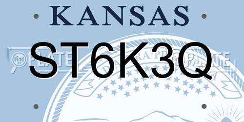 ST6K3Q Kansas License Plate