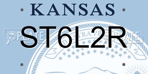 ST6L2R Kansas License Plate