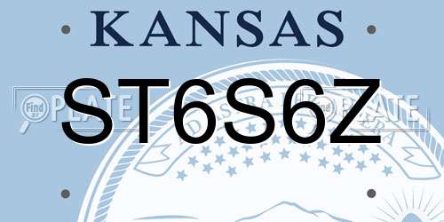 ST6S6Z Kansas License Plate