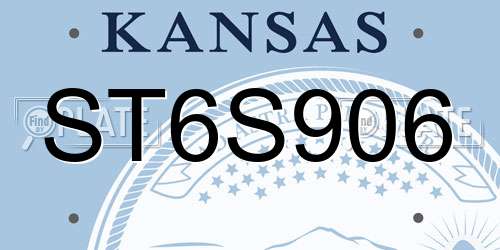 ST6S906 Kansas License Plate