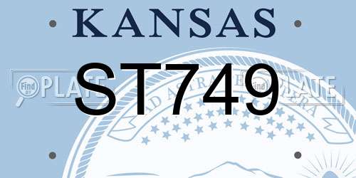 ST749 Kansas License Plate