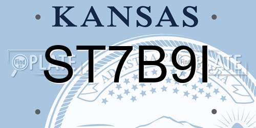 ST7B9I Kansas License Plate