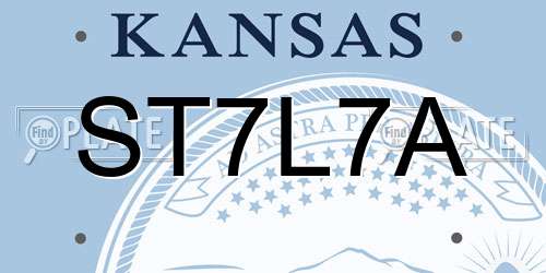 ST7L7A Kansas License Plate