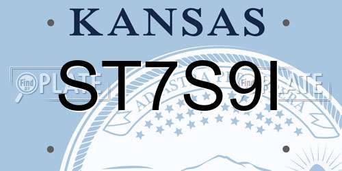 ST7S9I Kansas License Plate